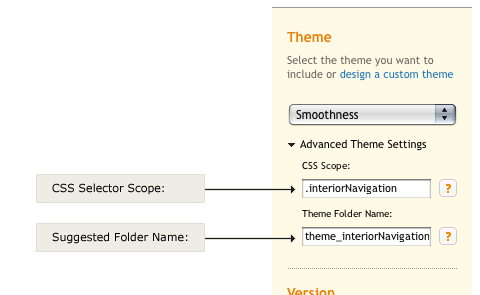 Typing into Theme
Settings