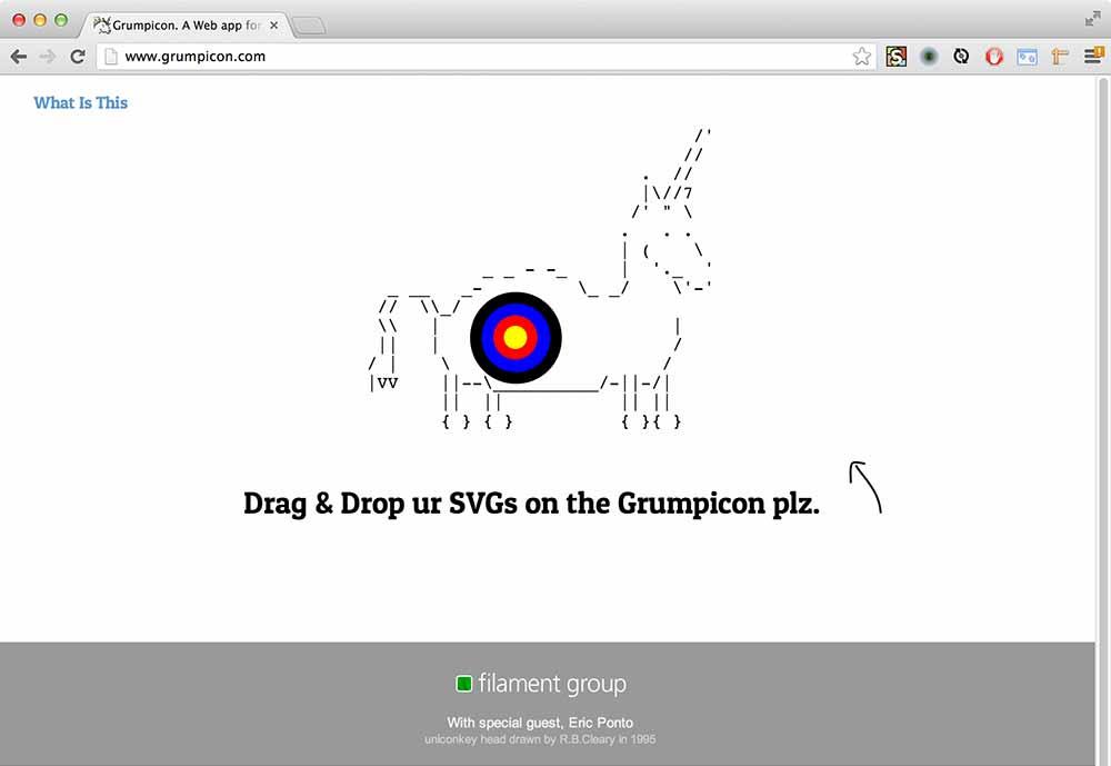 screenshot of grumpicon web app