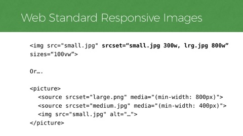 examples of picture and srcset syntax